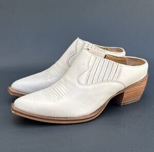 FRYE Sacha Leather Mule Ivory Women's Size 6 US